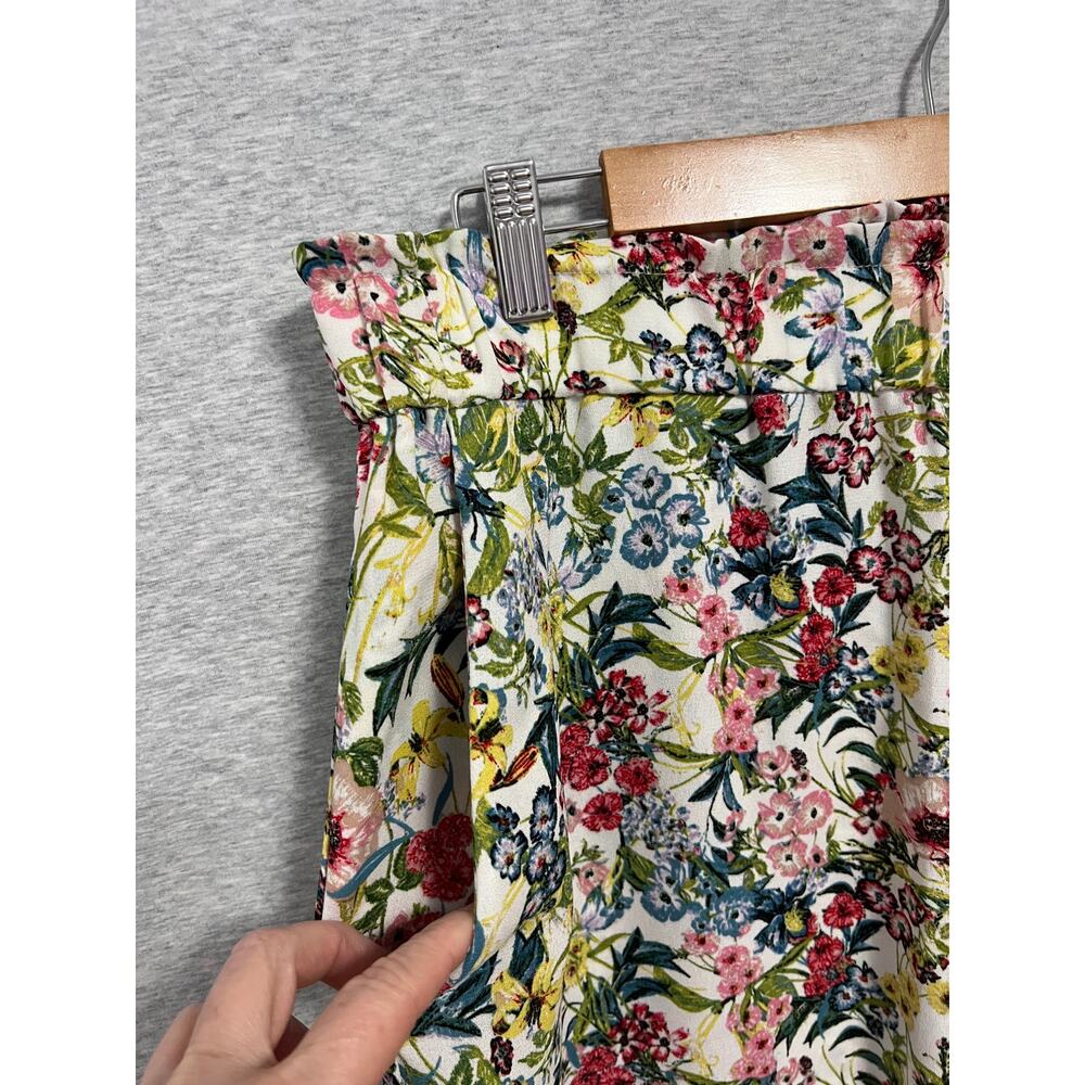 H&M Wide Leg Botanical Print Crop Pants - Size 14 - Picture 2 of 9